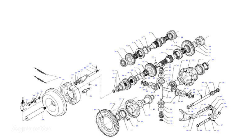 другая запчасть трансмиссии tryb koło zębate skrzyni biegów  D46145400 для трактора колесного Massey Ferguson MF 30 32